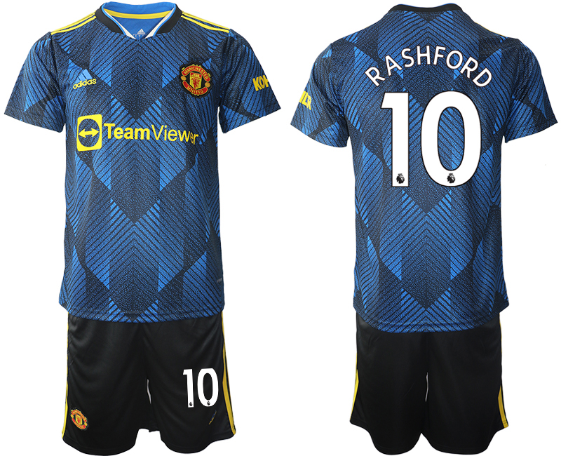Men 2021-2022 Club Manchester United Second away blue #10 Soccer Jerseys->manchester united jersey->Soccer Club Jersey